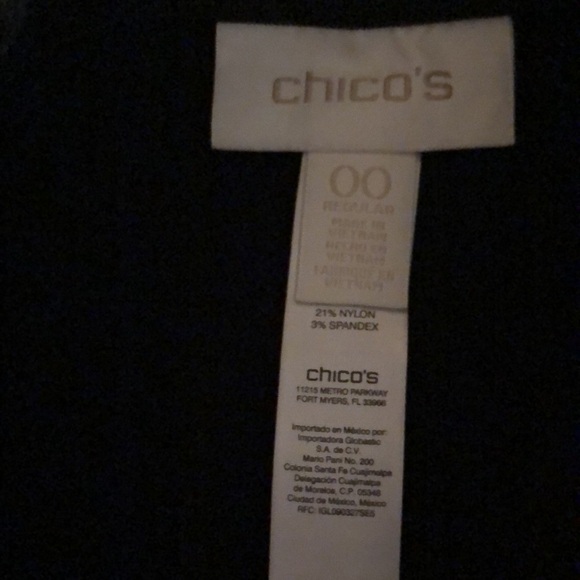 Chicos Rayon Blend Heavy Knit Pull on Straight Leg Black Pants Size 00 Regular - Picture 7 of 9